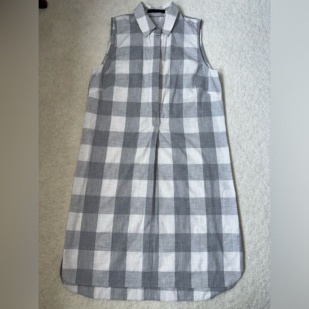 Jenni Kayne Gray and White Checkered Dress
